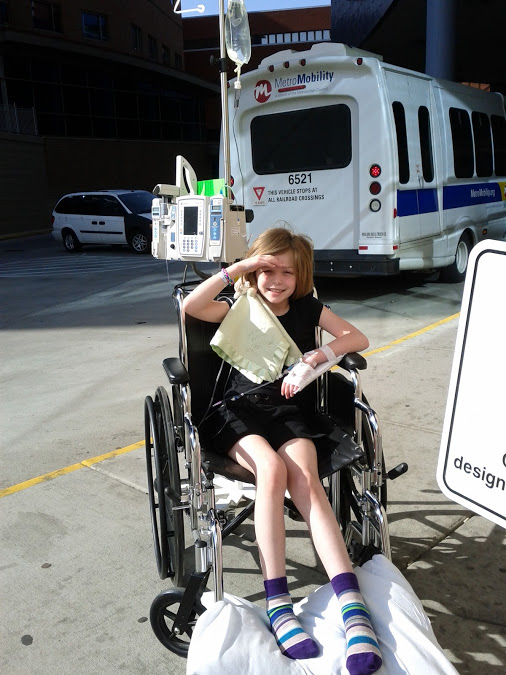 Maggie getting some sun at Children's, 2012