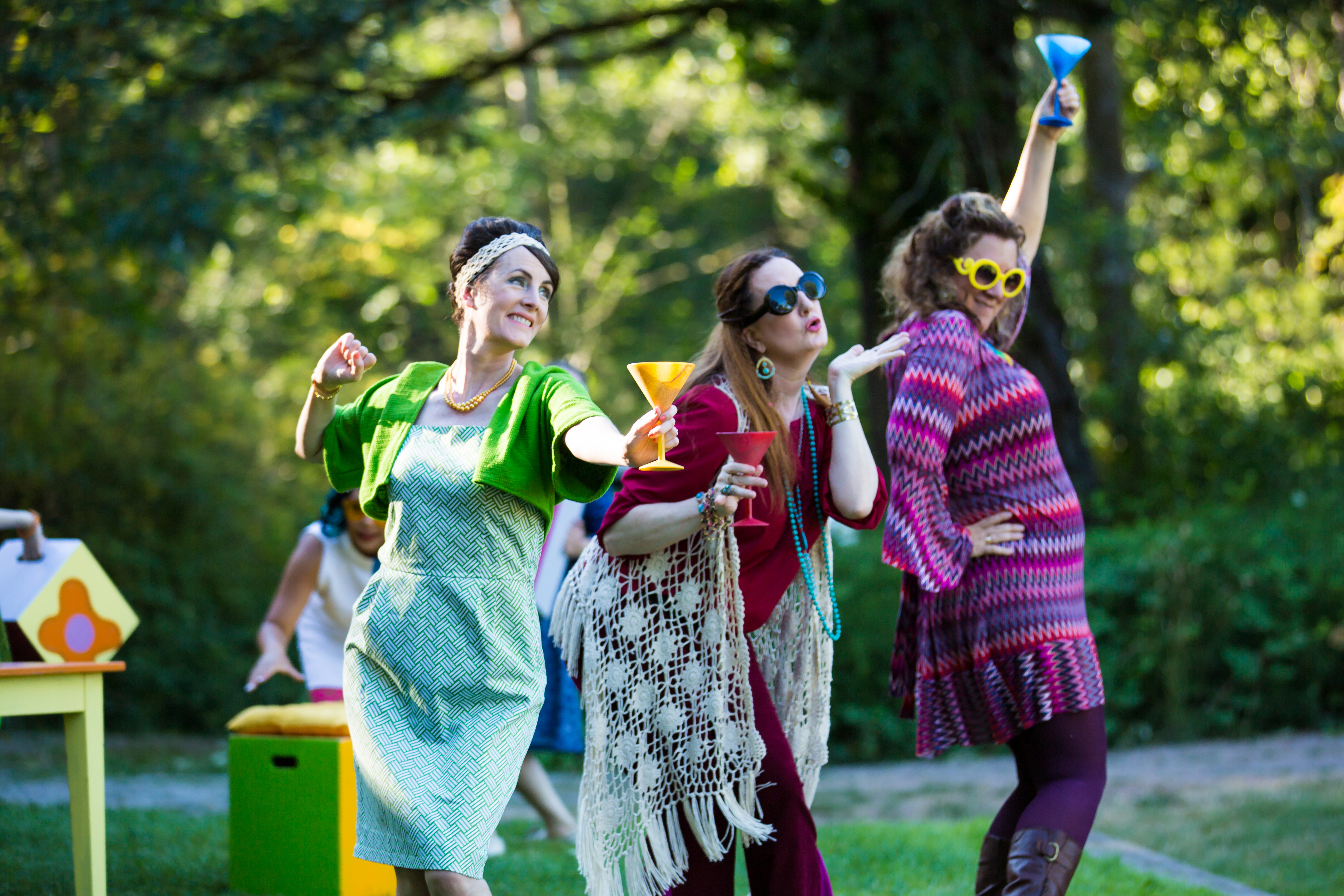 Eleanor Moseley, Imogen Love, and Annie Lareau in Merry Wives of Windsor, photo by HMMM Productions