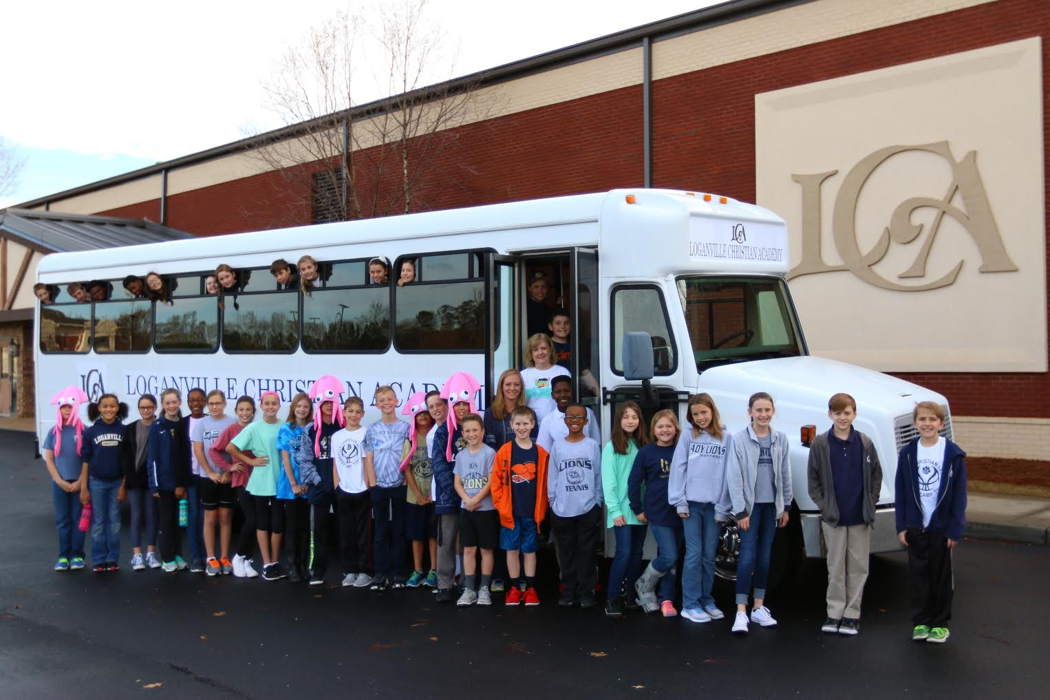 LCA 5th Graders and Our New Bus