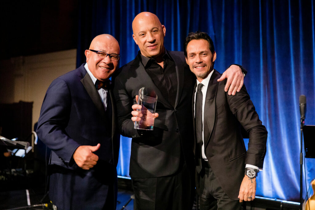 Co-Founder Henry Cardenas, Honoree Vin Diesel, and Co-Founder Marc Anthony