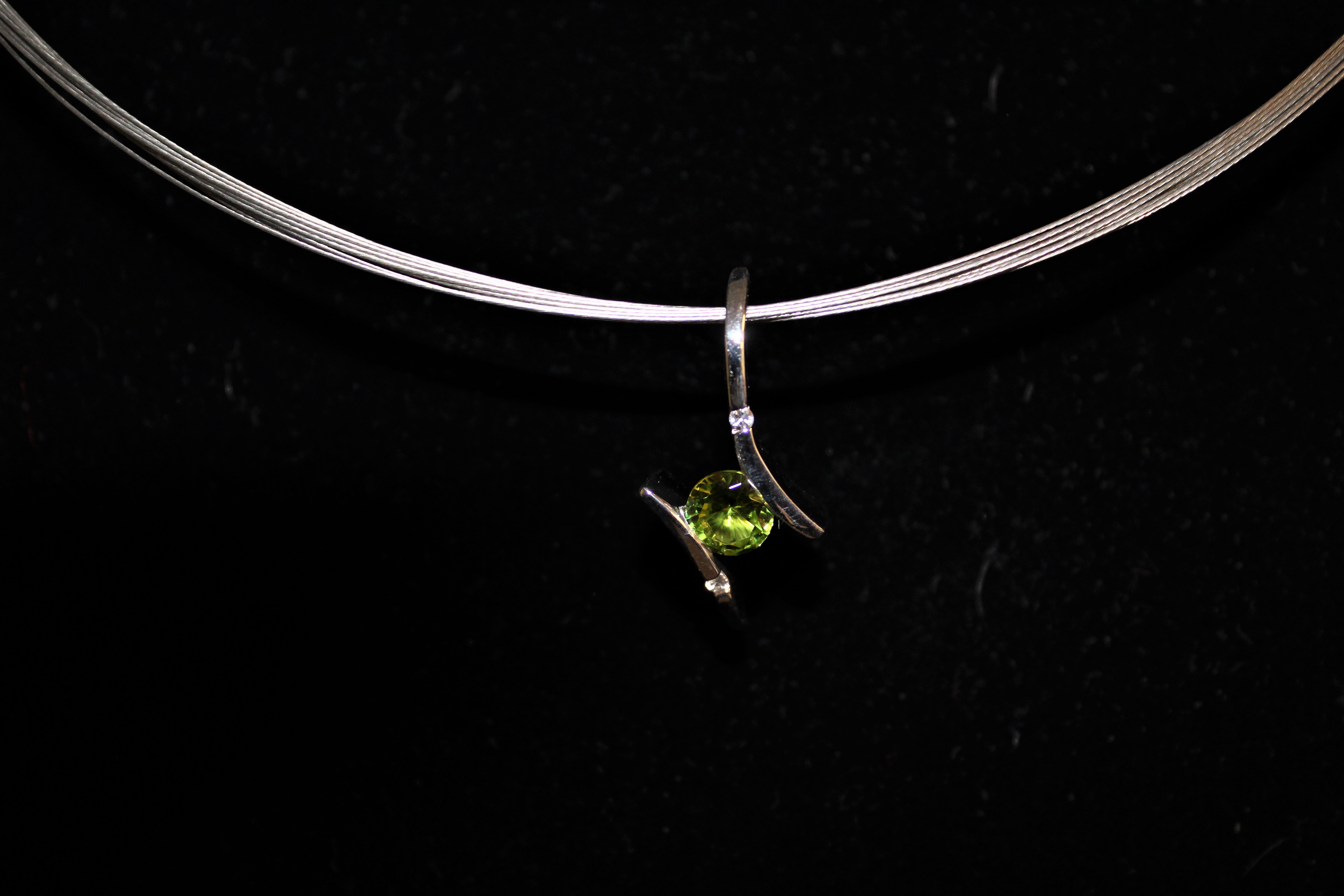 Peridot Slide with Sterling Silver Necklace - Donated by Jeweler's Loupe