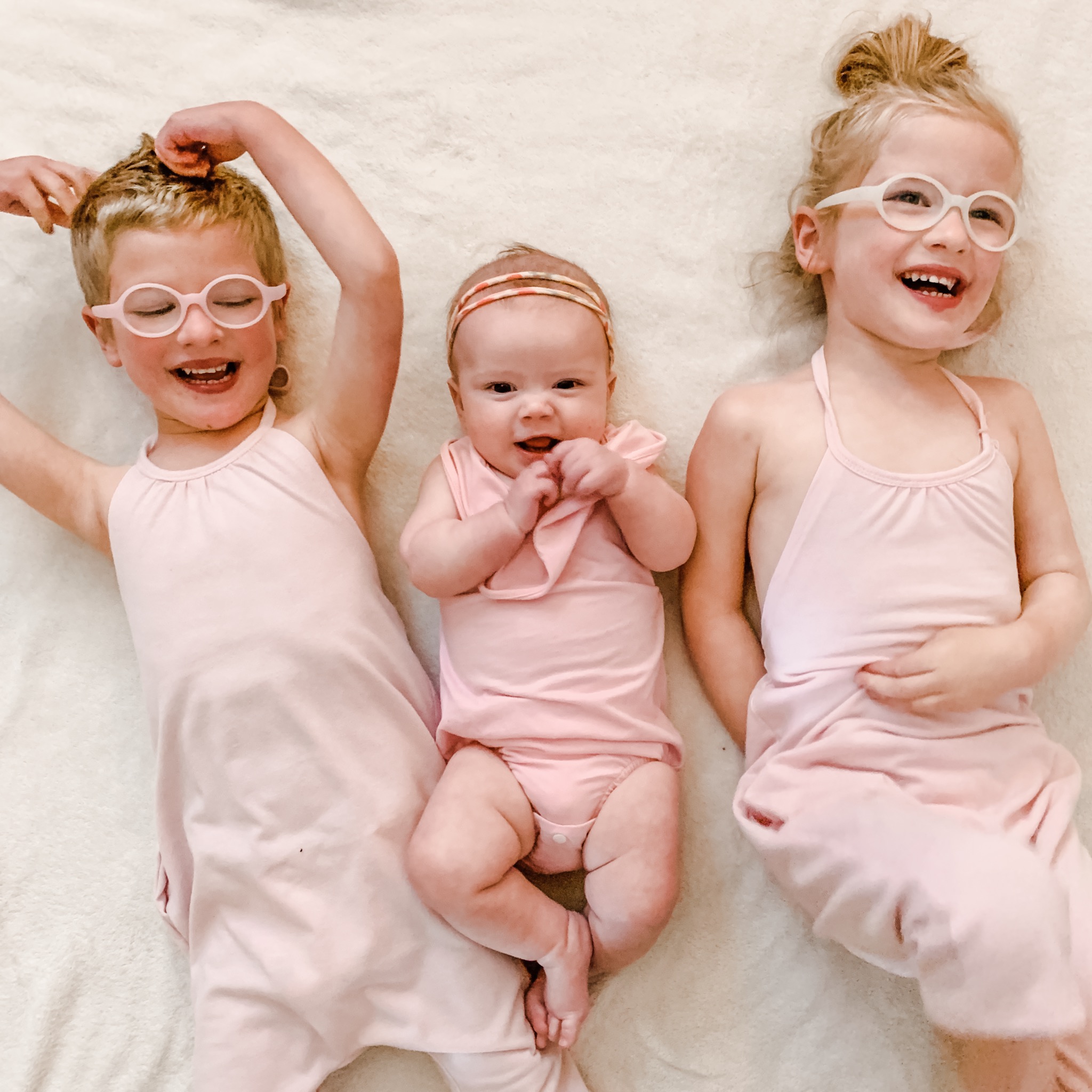 Olivia, baby sister Madeline, and Charlie