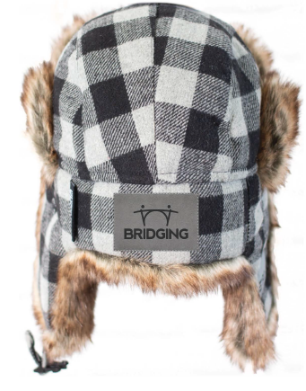 Plaid Flannel Trapper Hat - back view