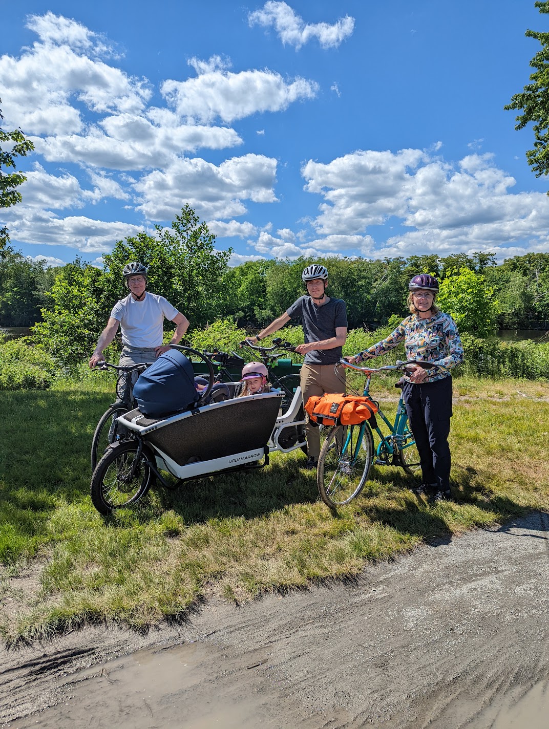 Family ride along the Charles River with my inlaws