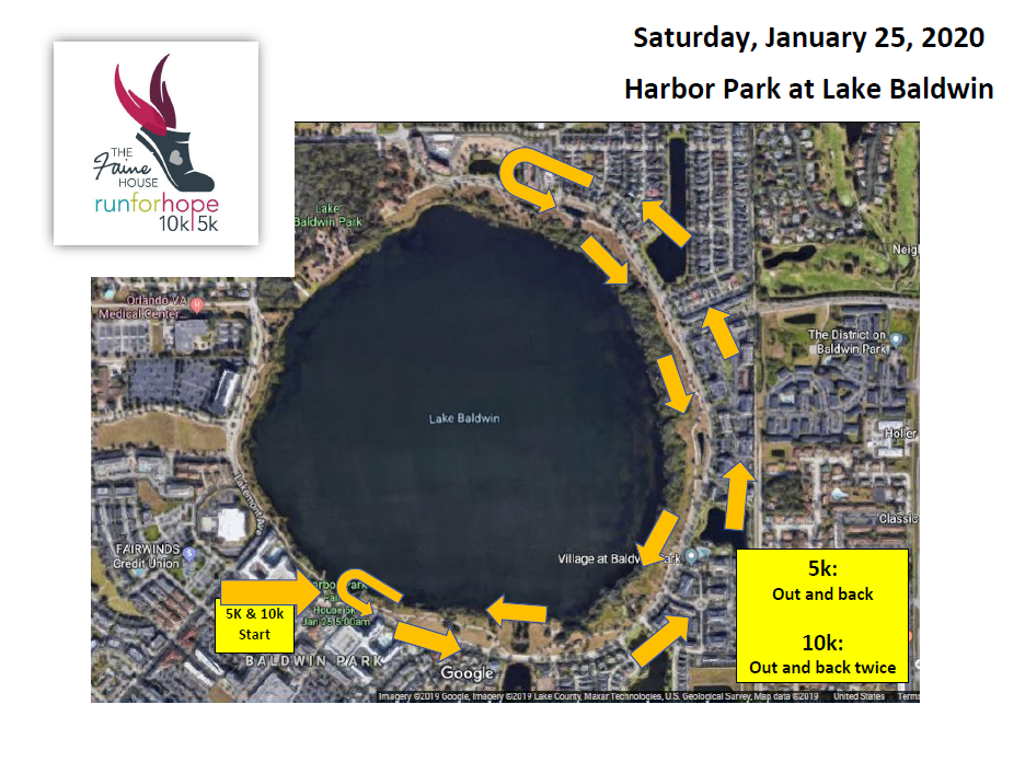 2020 Faine House 5k/10k Course Map