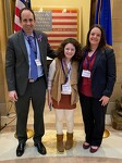 Rachel with her parents at Epilepsy Advocacy Day at the MN State Capitol