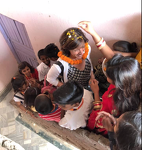 Wow - what a greeting! Bodhgaya School, 2019