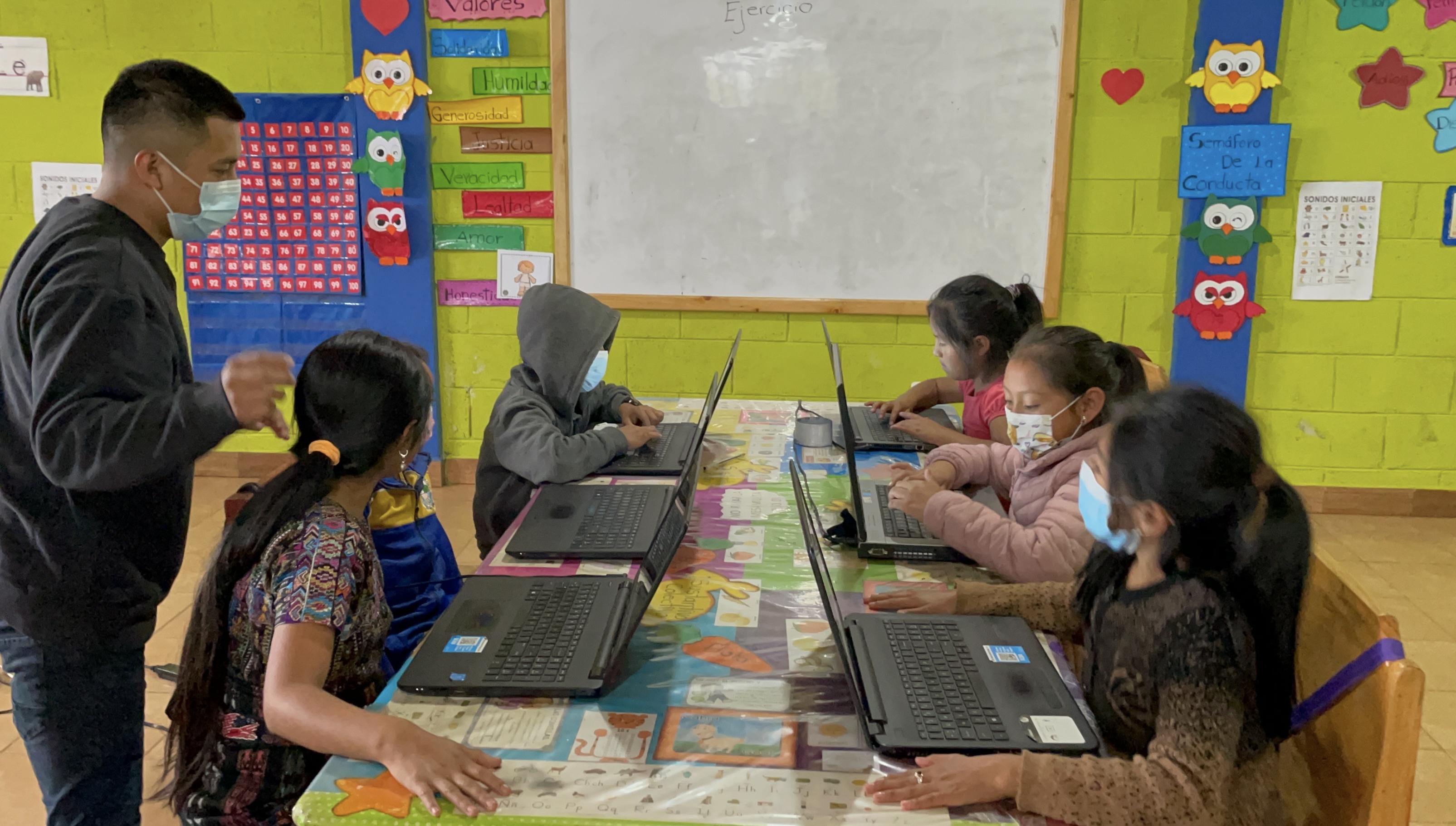 Students learning on computers at the learning center in Guatemala! 