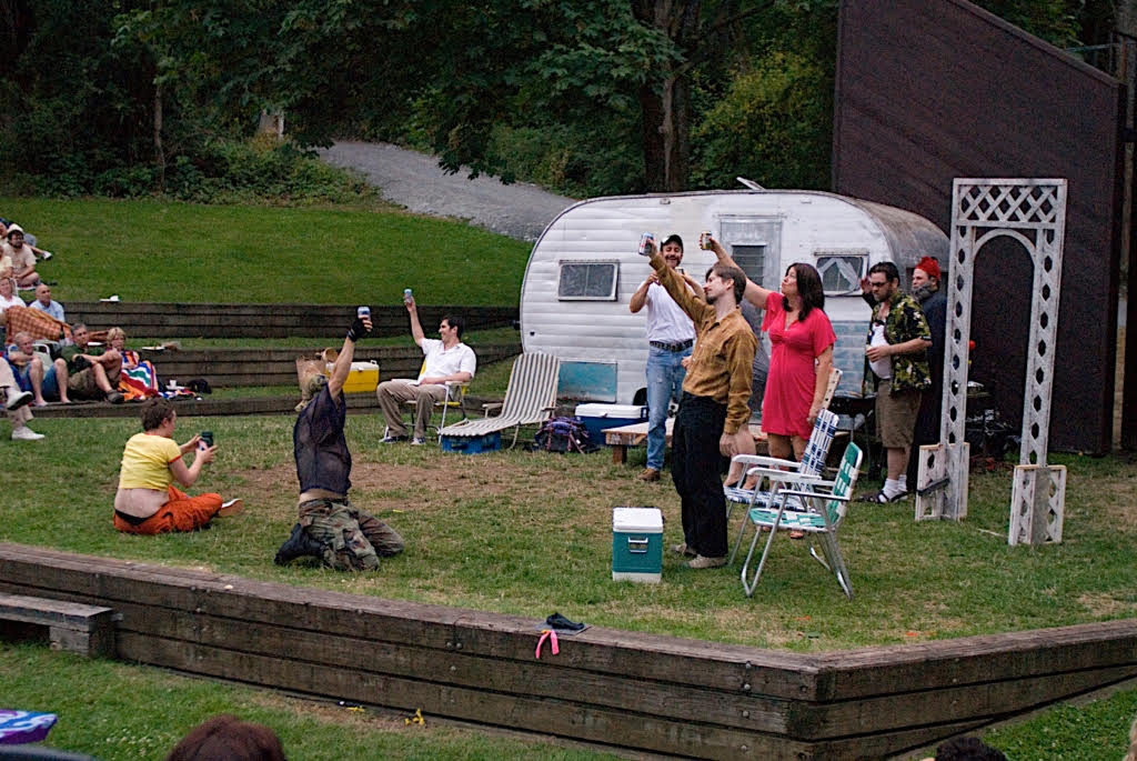 Cast of Taming of the Shrew (Wooden O) Photo by Erik Stuhaug