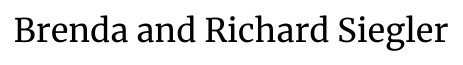 Brenda and Richard Siegler