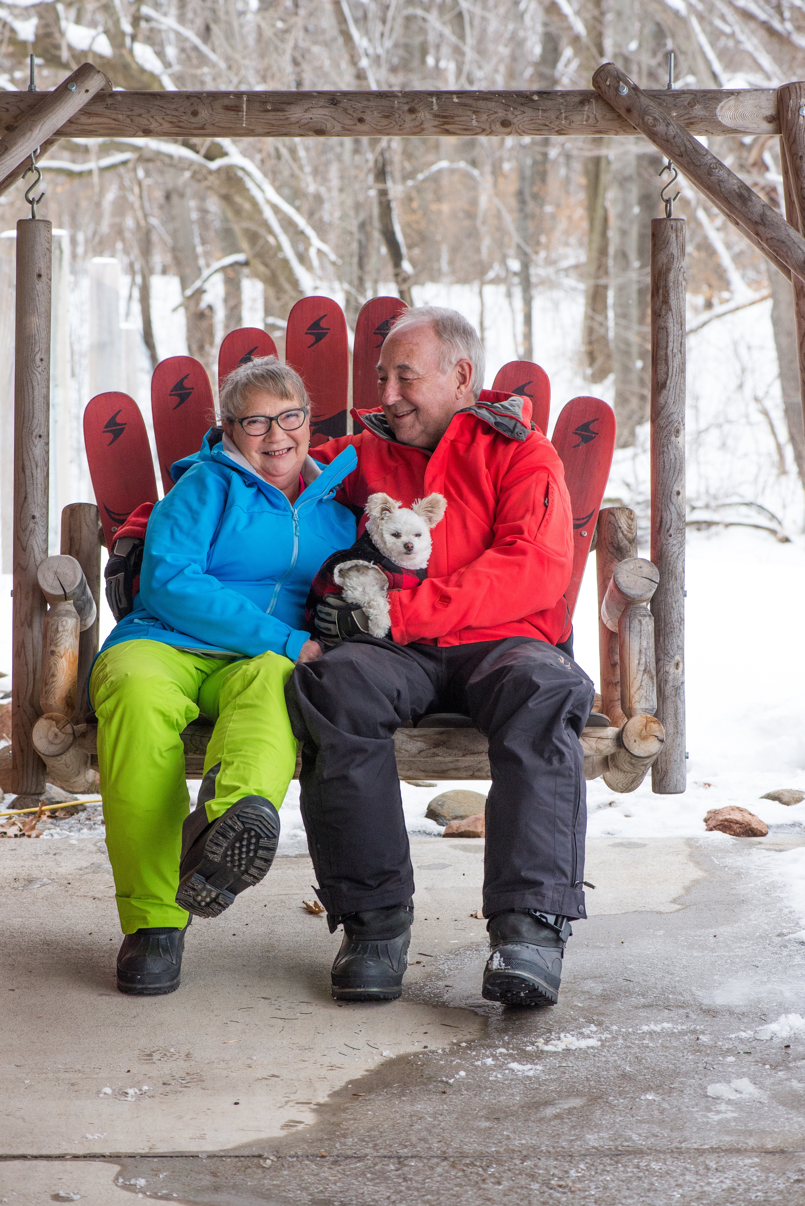Jenny and Mark (with their pup, Waldo)