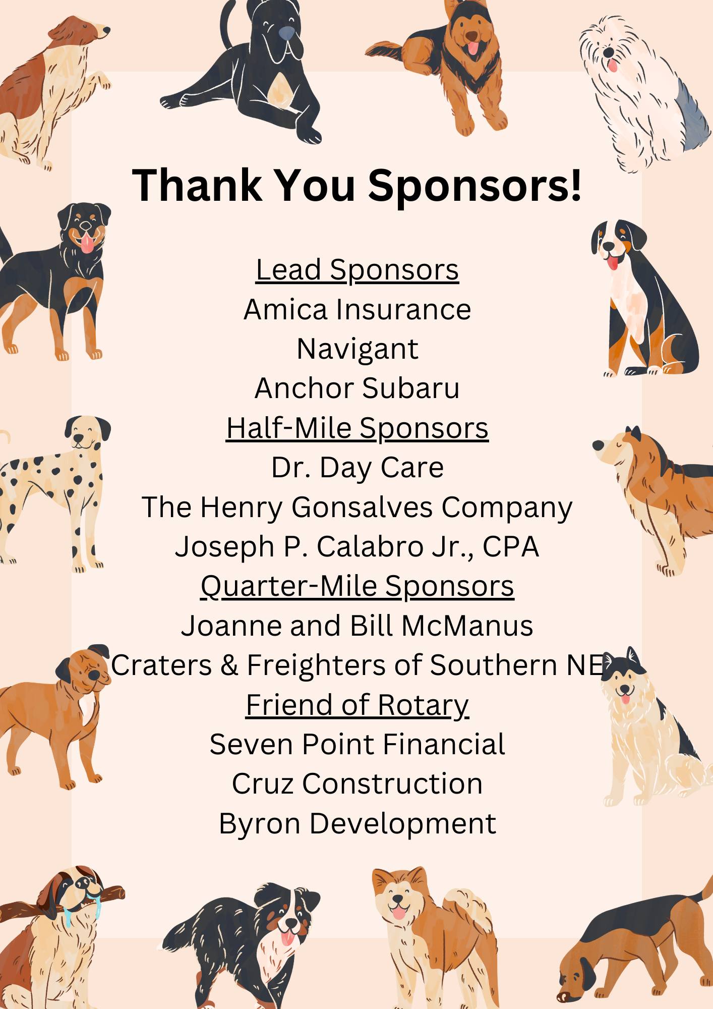 Thank you to the Cumberland-Lincoln Rotary Club for the following Sponsors!
