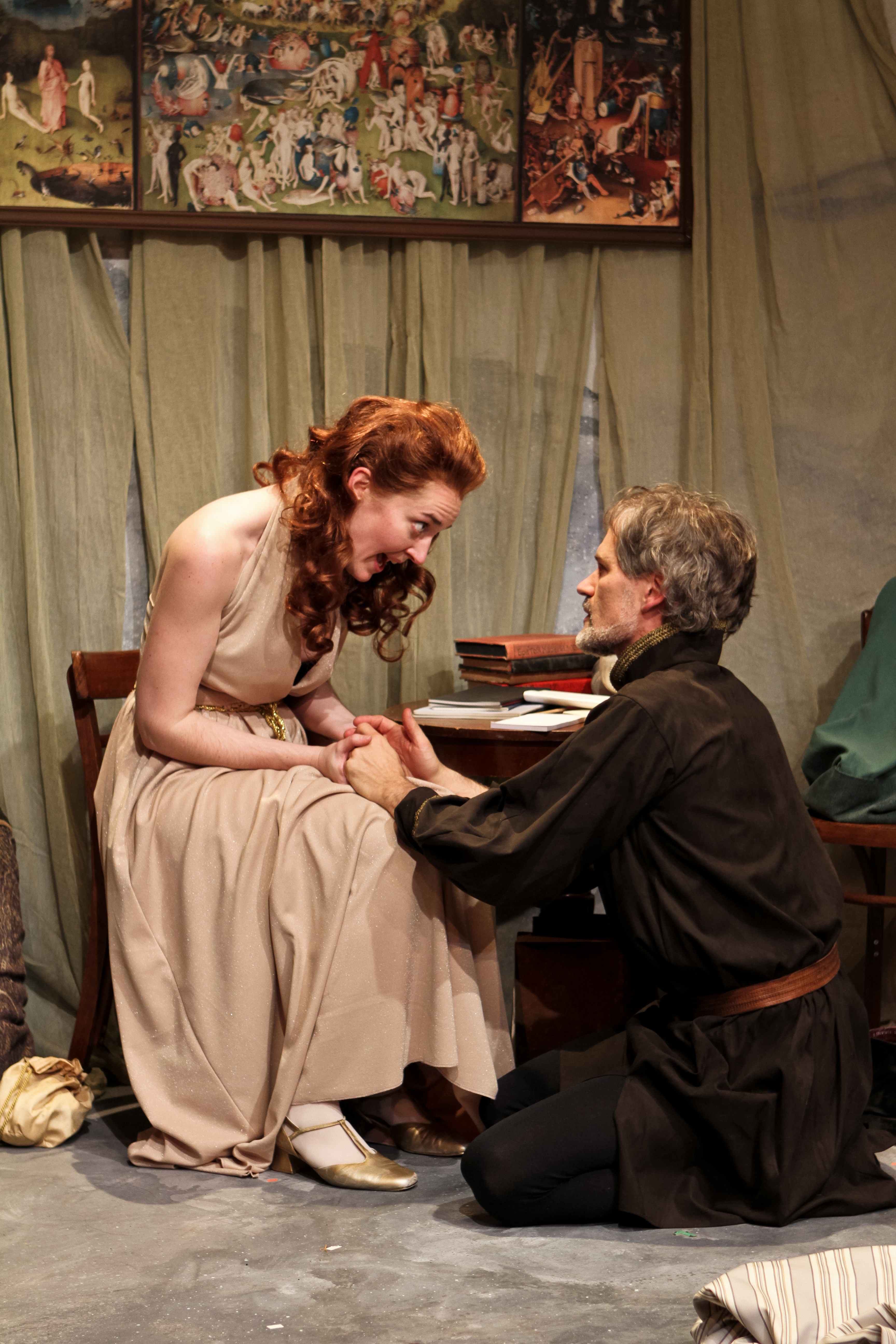 Michelle Chiachiere (The Eternal Feminine) and Chad Kederman (Faustus) in Wittenberg (Mainstage). Photo by John Ulman