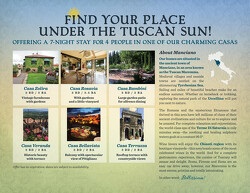 THE TUSCAN ITALY 7 DAY PRIVATE VILLA EXPERIENCE FOR 4!!