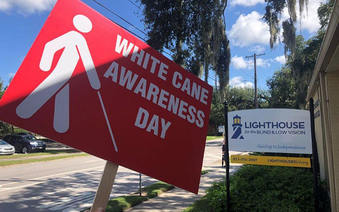 White Cane Awareness Day at Lighthouse for the Blind and Low Vision in Tampa Florida.