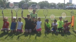 Teaching kids about Wimbledon, and playing on grass!