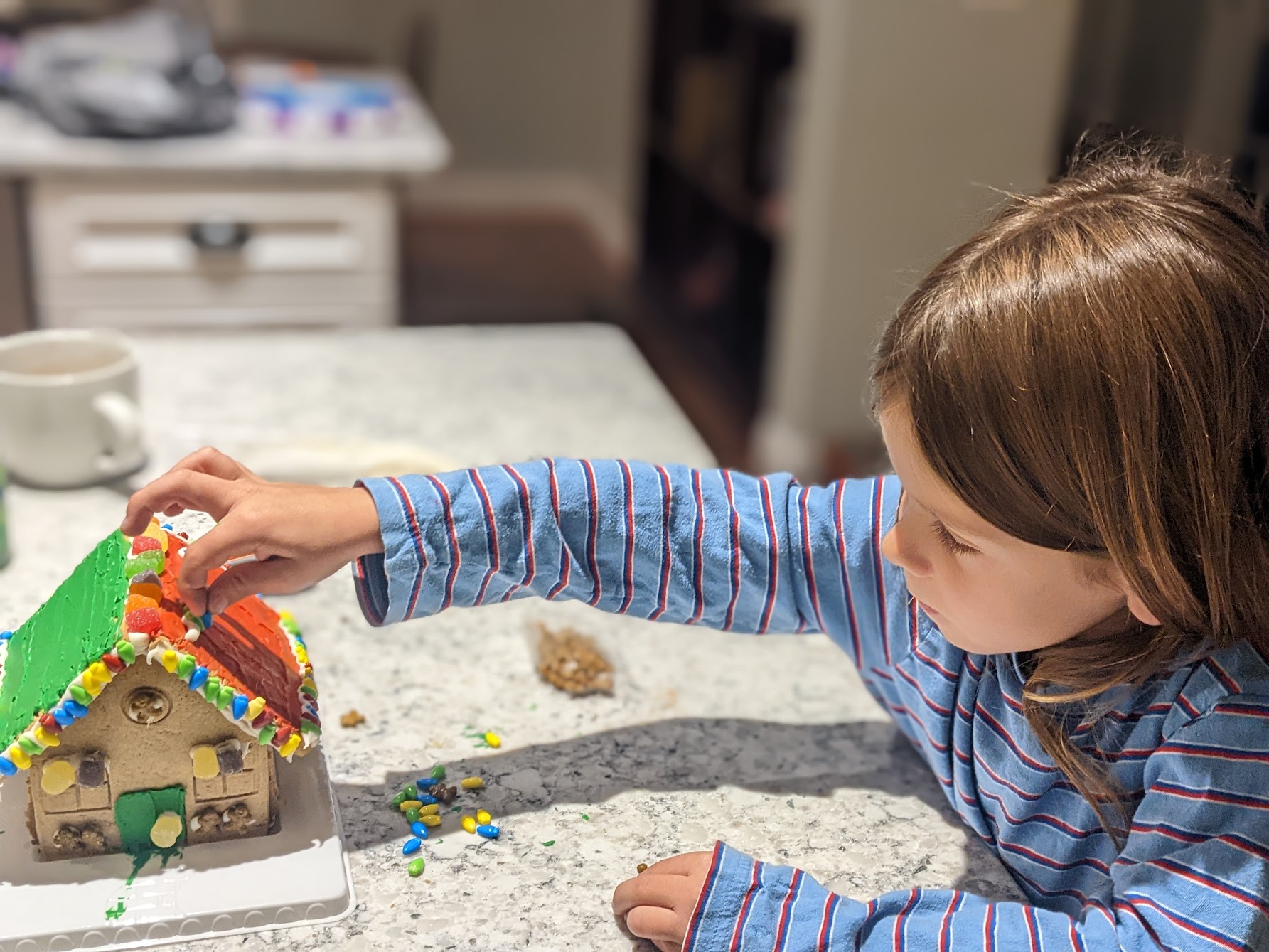 Wyatt carefully decorating!